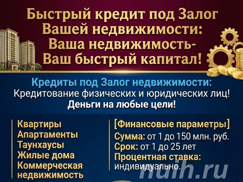 Быстрый Кредит под Залог недвижимости в РФ. Ваша ...,