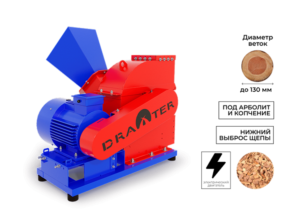 Промышленный щепорез DraXter Щ-550Э элект ...,