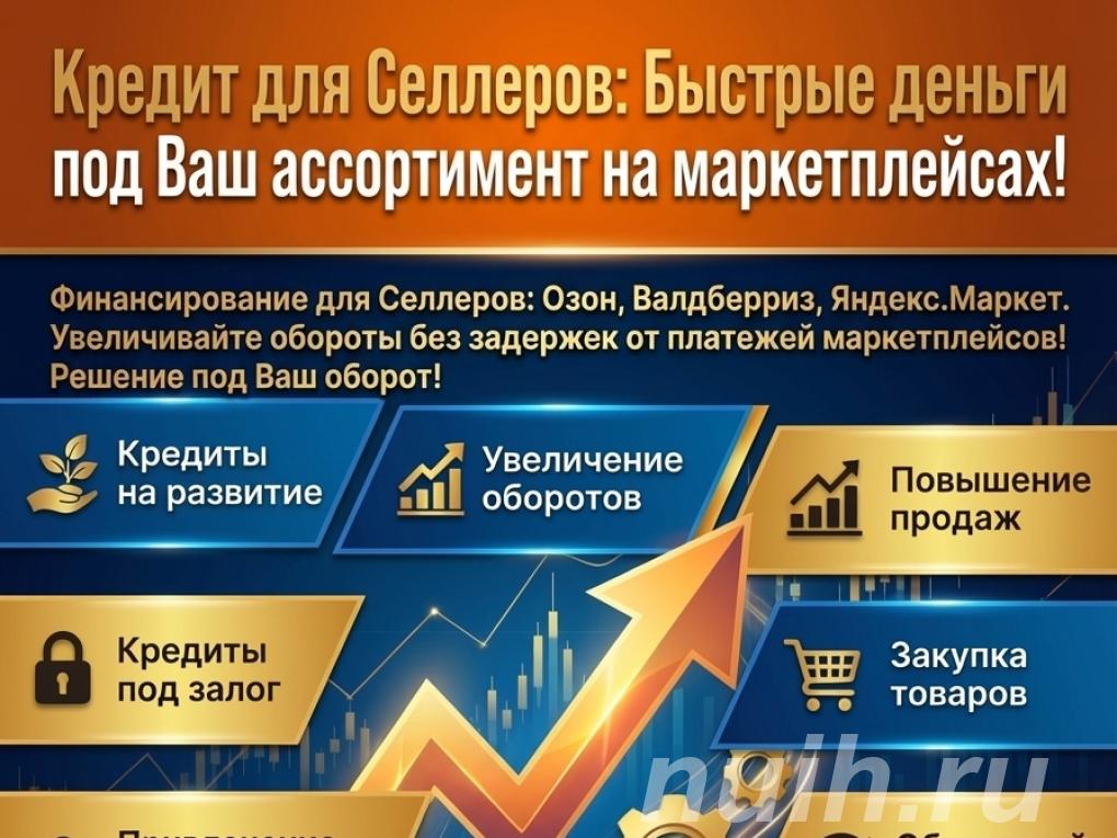 Кредиты Селлерам по РФ. Быстрые деньги под Ваш ассортимент,
