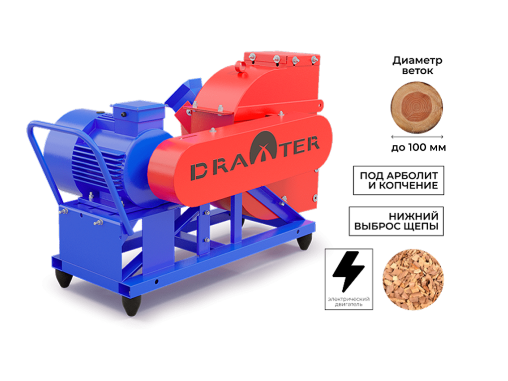 Промышленный щепорез DraXter Щ-450Э элект 11 ...,